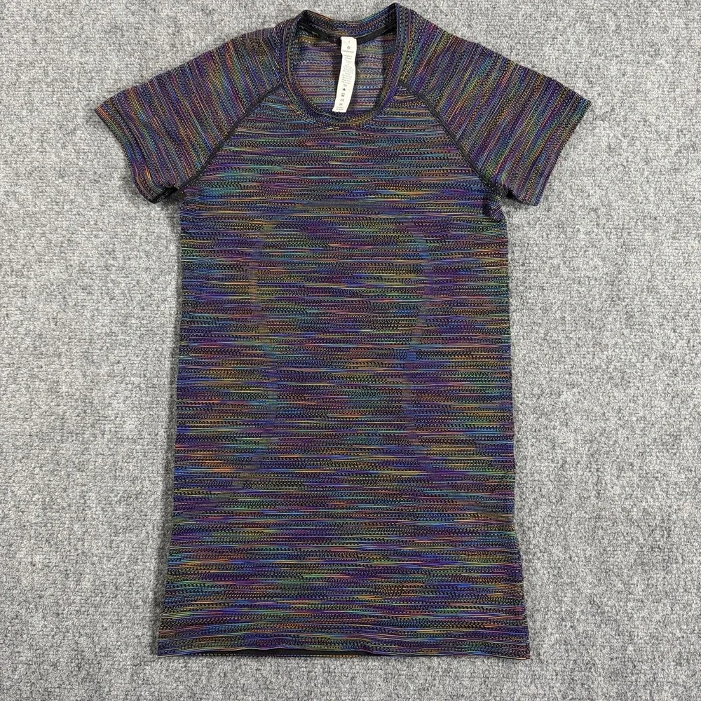 Lululemon Swiftly Tech Short Sleeve Shirt Womens 4 Love Rainbow Rare Limited